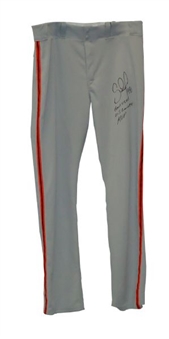 2012 Pablo Sandoval World Series  Game Used Signed and Inscribed Pants From his MVP Series!